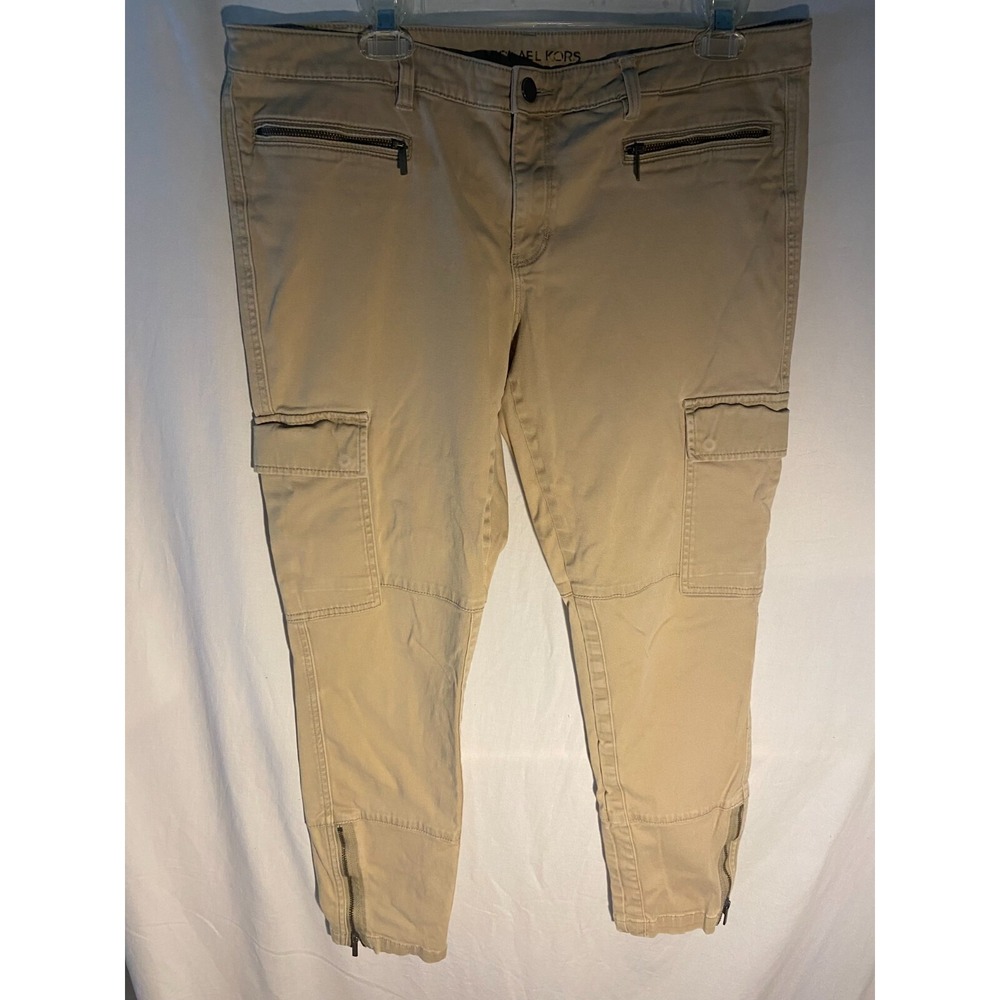 Women's Michael Kors Tan‎ Pants Size 14 with Zipper Accents